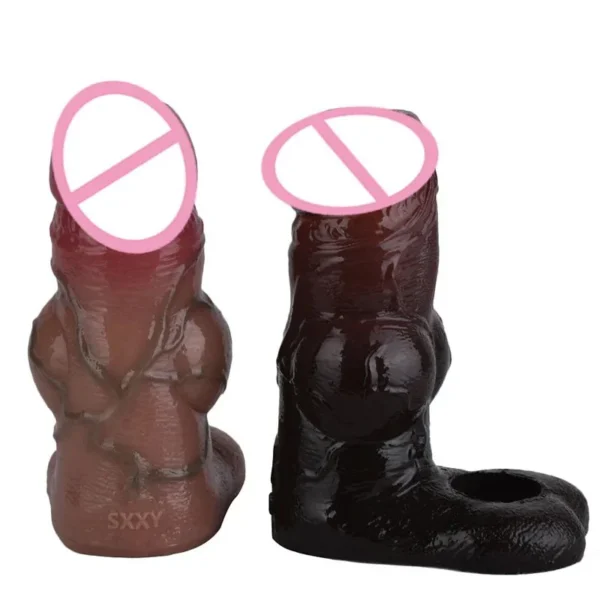 Sleeve Penis Extender, Extender for Enlargement,Cuff Dildo with Testicle Ring Ring for Time Extension,big Knot Penis Sleeve