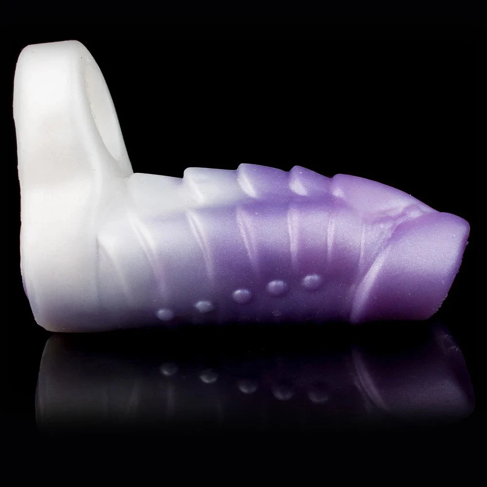 Silicone Ribbed Penis Sleeve Stretchable Fantasy Open-ended Sheath Sex Toys for Men Cock Enlargement Flirting Products