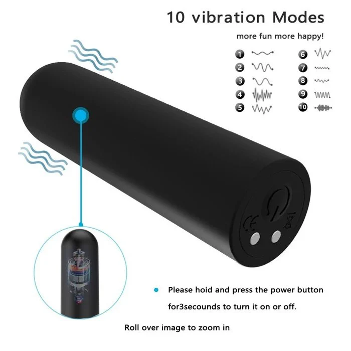 Powerful 10-Frequency Silicone Mini Vibrating Bullet G-Spot Clitoral Nipple Massager for Women Sex Toys