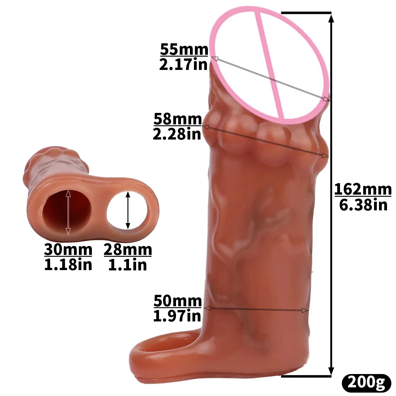 Wolf Braces Male Penis Extension Sleeves Sperm Lock Cock Ring,Enhancer Penis Sleeve Extension Sex Toy cock Sleeve Man
