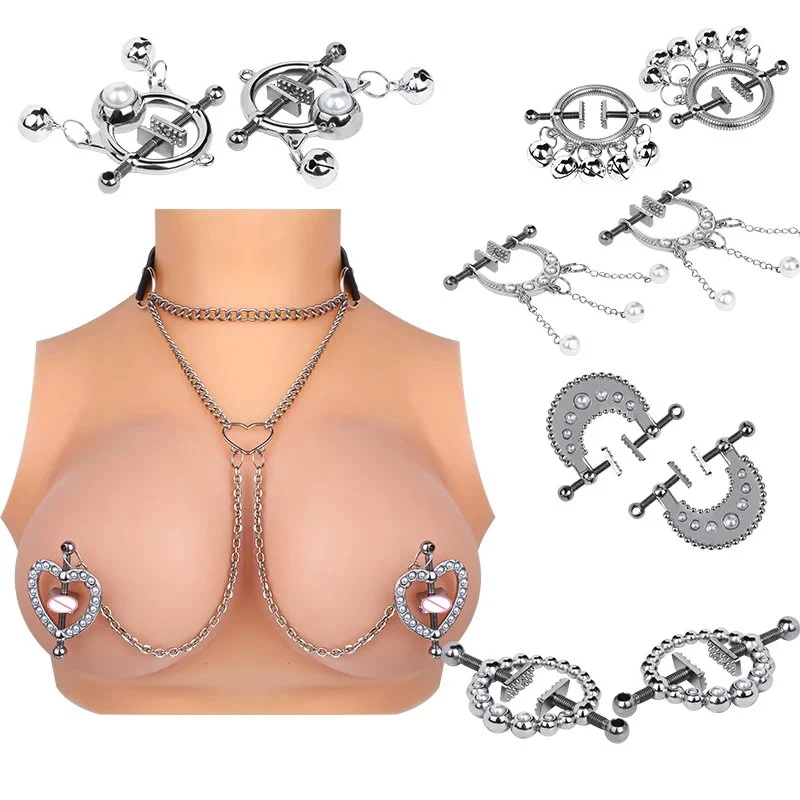 Choker Leather Collar Nipple Clamp Breast Clip Chain Couples Sex Toys for Women Adult Games Erotic Products