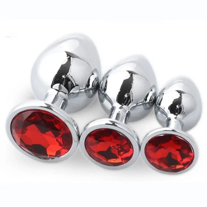 Classic Stainless Steel Anal Plug Fetish Adult Silicone Butt Plug for Men and Women Crystal Jewelry Anal Sex Toy