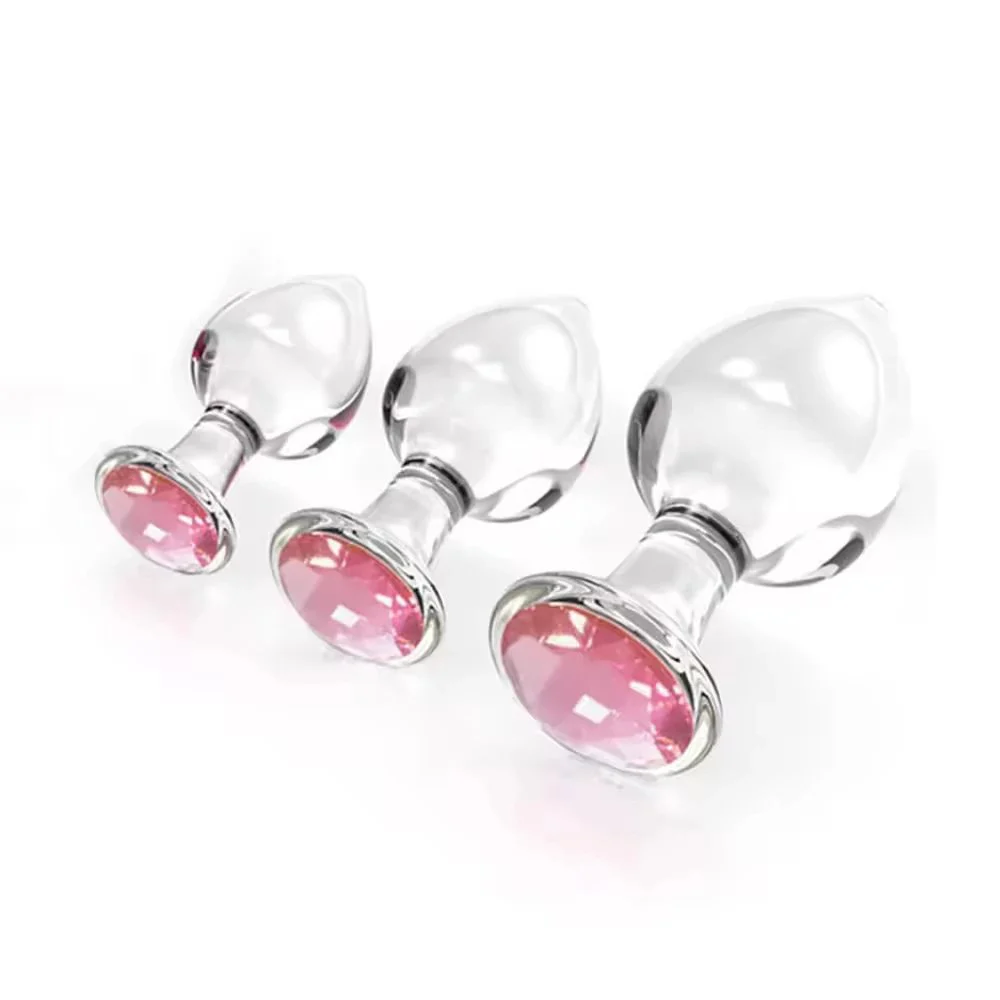 Crystal Anal Plug Jewelry SML Glass Massage Butt Plug Anal Trainer Sex Toy for Men & Women Anal Stimulation & Masturbation