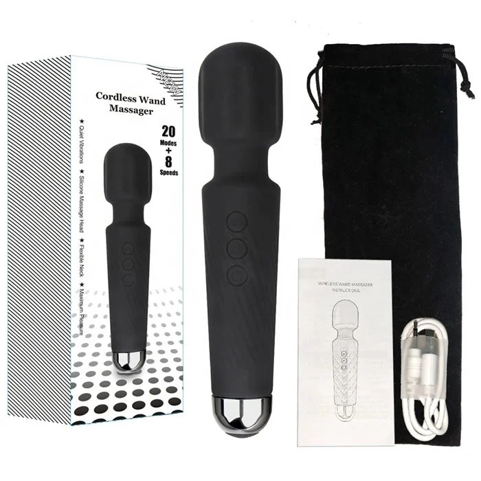 Powerful Wand Massager Vibrator Rechargeable Silicone Portable Handheld Clitoral G Spot Body Relaxation Adult Sex Toys for Women