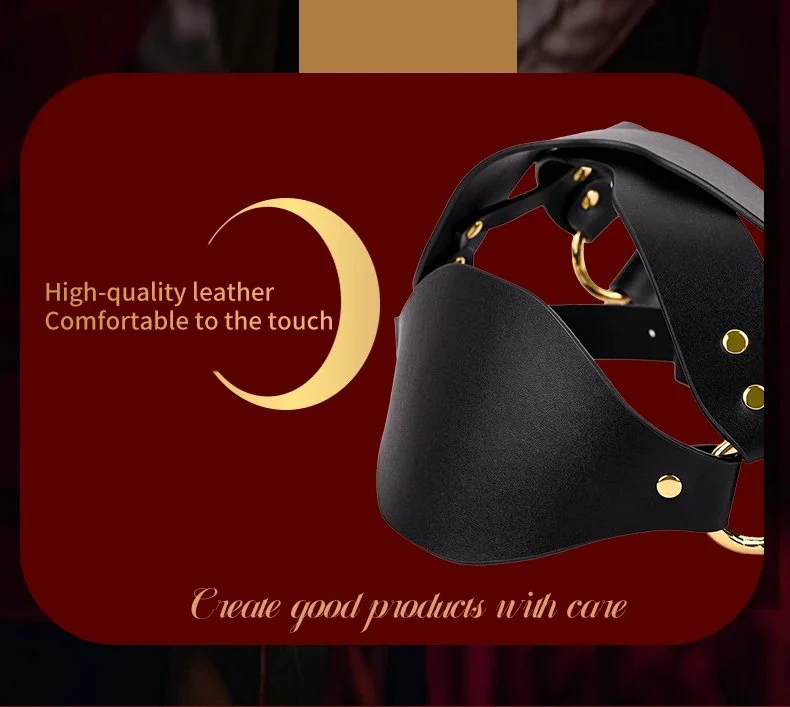 Cosplay Leather Mask Couple Flirting Face Shield Fetish Adult Head Bondage Harness Sexy Tool Party Game Dress up Sex Toys