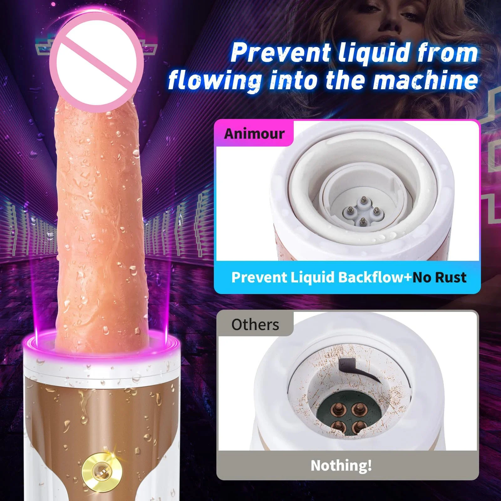 Portable Remote Control 5-frequency Vibrating Heating Dildo Masturbation Machines Automatic Thrusting Dildo Machine for Women