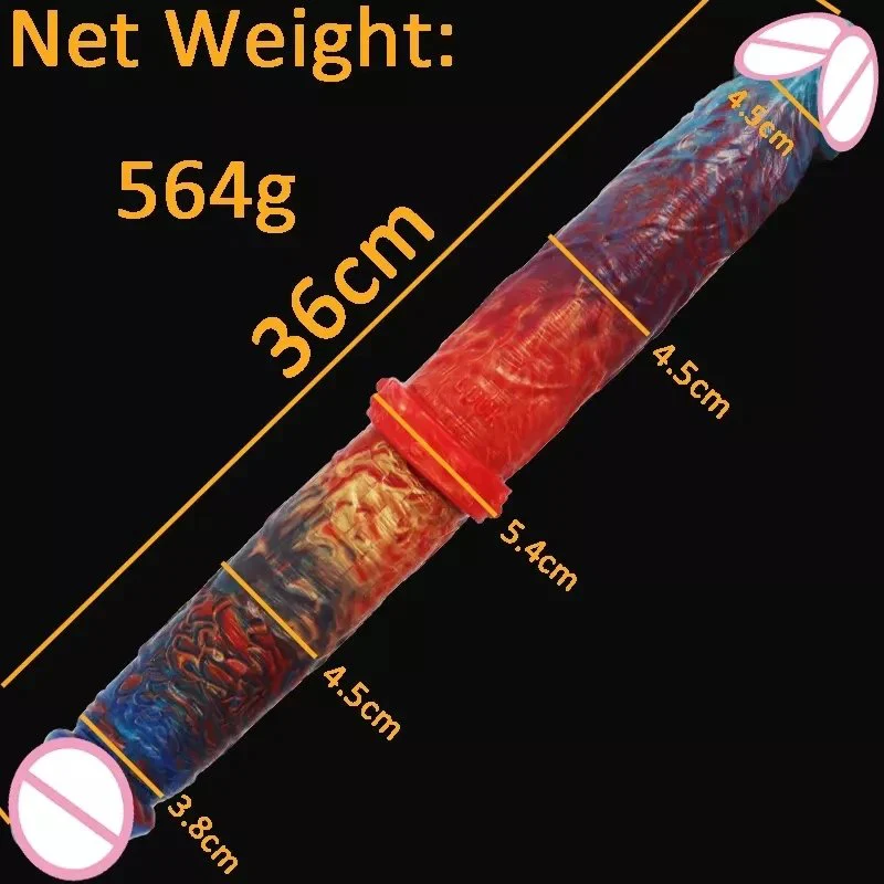 36cm Rubber Rod Huge Size Streamer Color Penis Dildo Sex Device Adults Game Machine