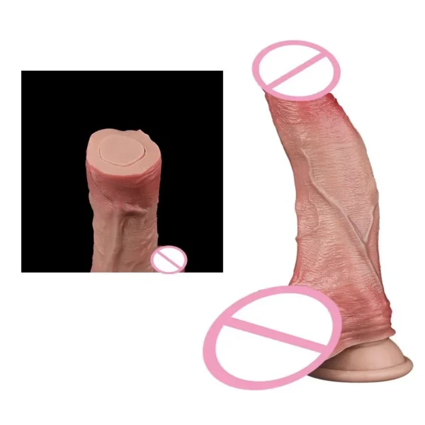 7 Inch Realistic Anal Plug Silicone Double Layered Dildo Feels Like Real Skin with Strong Suction Cup Soft Sex Toy for Woman