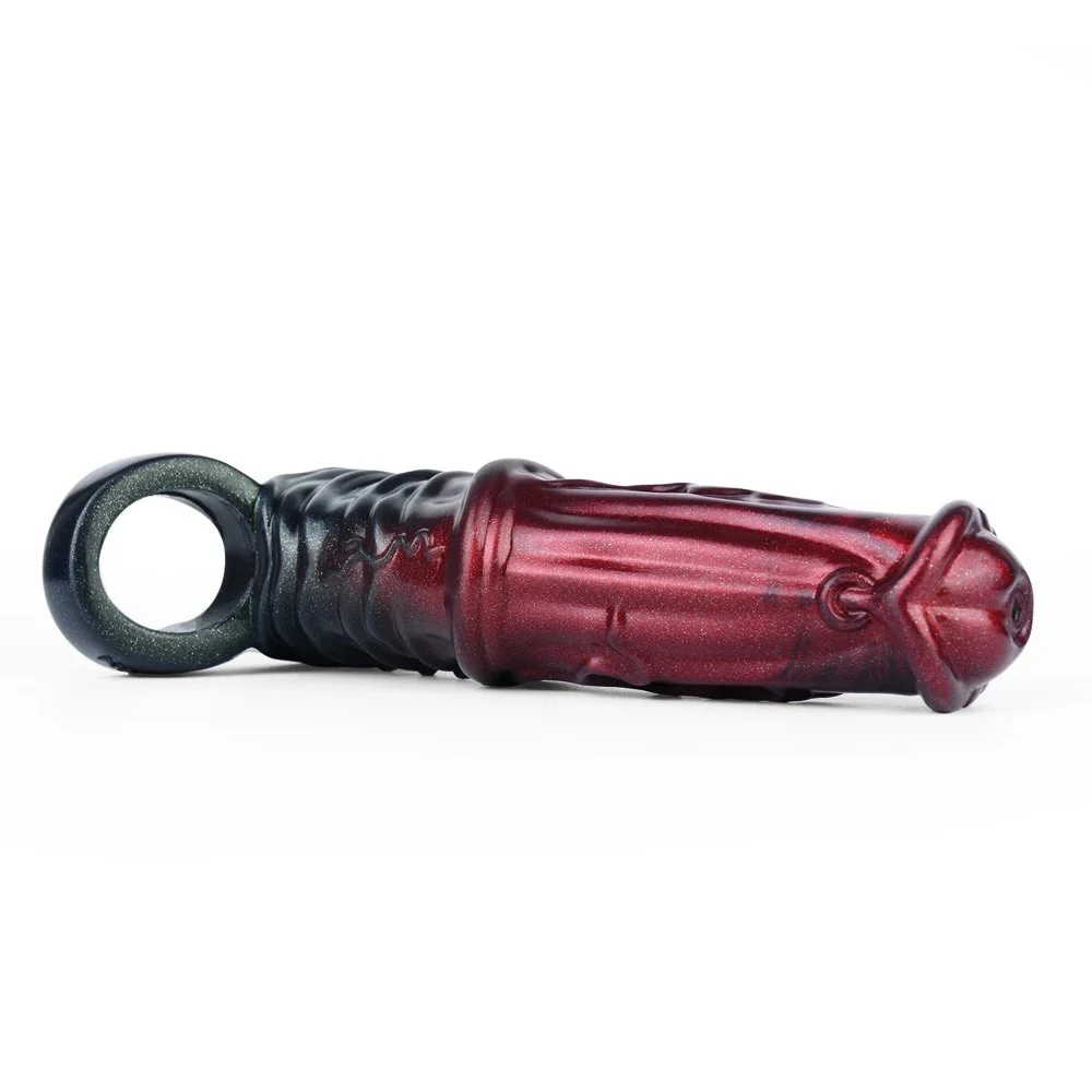 Soft Silicone Penis Sleeve Penis Enlargement Black Samurai Fantasy Horse Dildo Male Penis Extender Couple Sex Toy