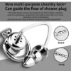 flat chastity cage with anal plug,Chastity Device Anal Catheters Cage Metal Small Anal Plug and Chastity cage Male Sex Toy