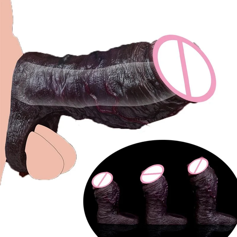 THICK Cock Penis Extender Male Extension Sleeve Realistic Penis Sheath Girth Enhancer Realistic Penis Enlarger Penis Ring