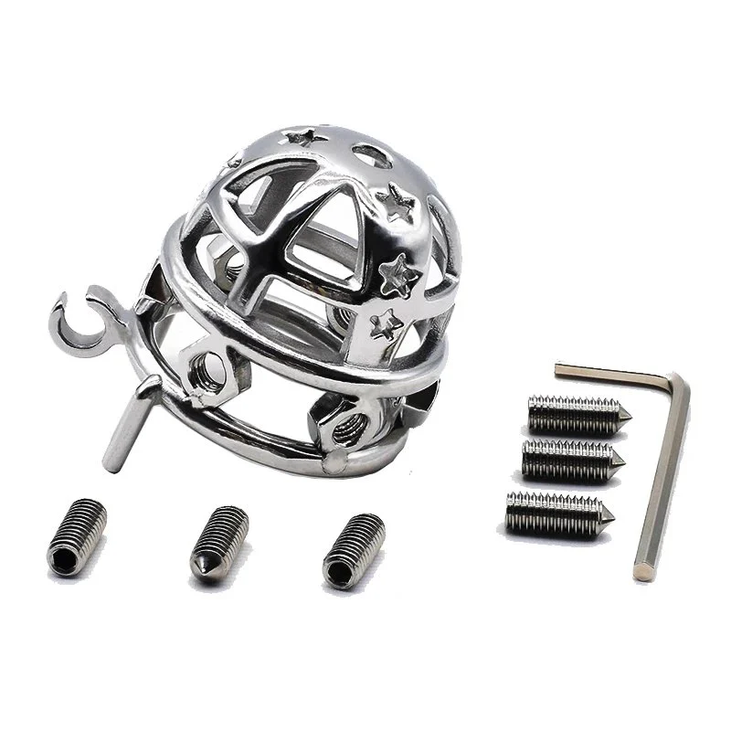 5.9cm Lock Penis in Cage with Keyholder SM Sex Toys Man Metal Chastity Cage Spiked Chastity Device for Male