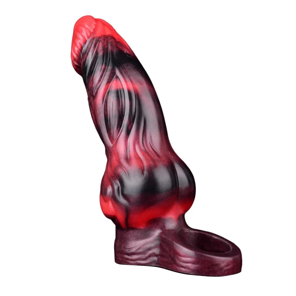 Vibration Control Penis Sleeve Fantasy Black Dragon Monster Dildo Hollow Male Penis Extender Sex Toys