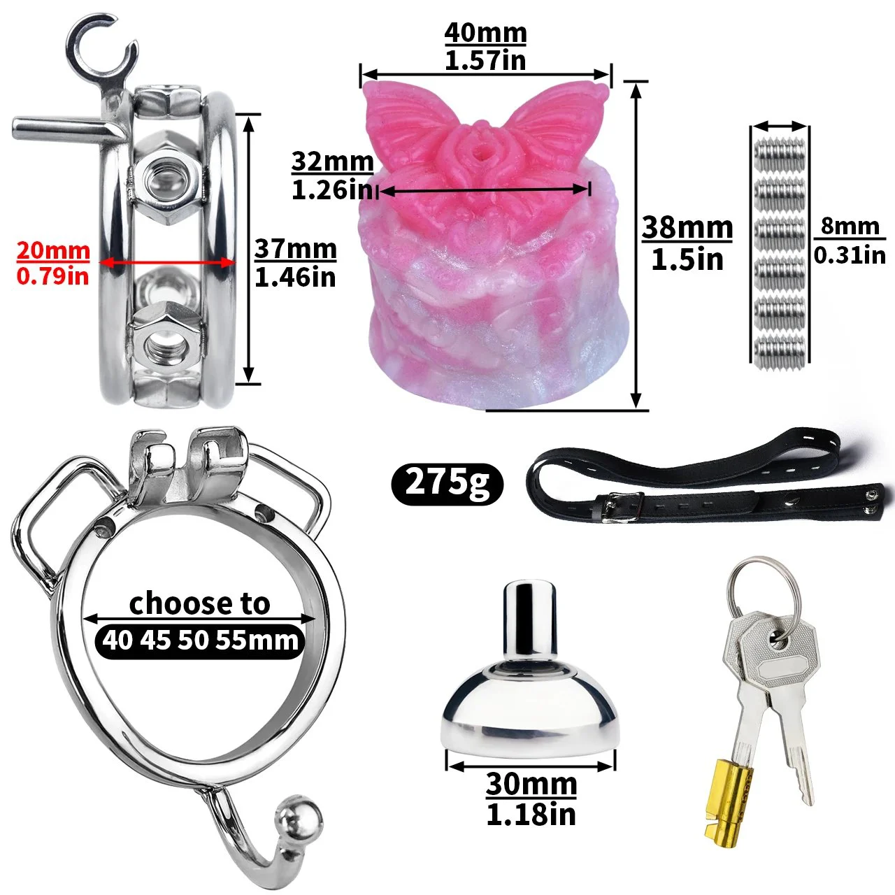 Cute Sissy Cock Cage for Male Guy with Arc Ring Egg Hook Flirting Goods
