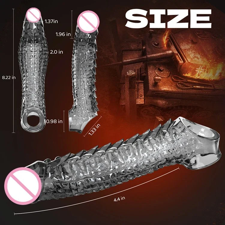 Vibrating Reusable Penis Sleeve Extender Men Delay Ejaculation Condom