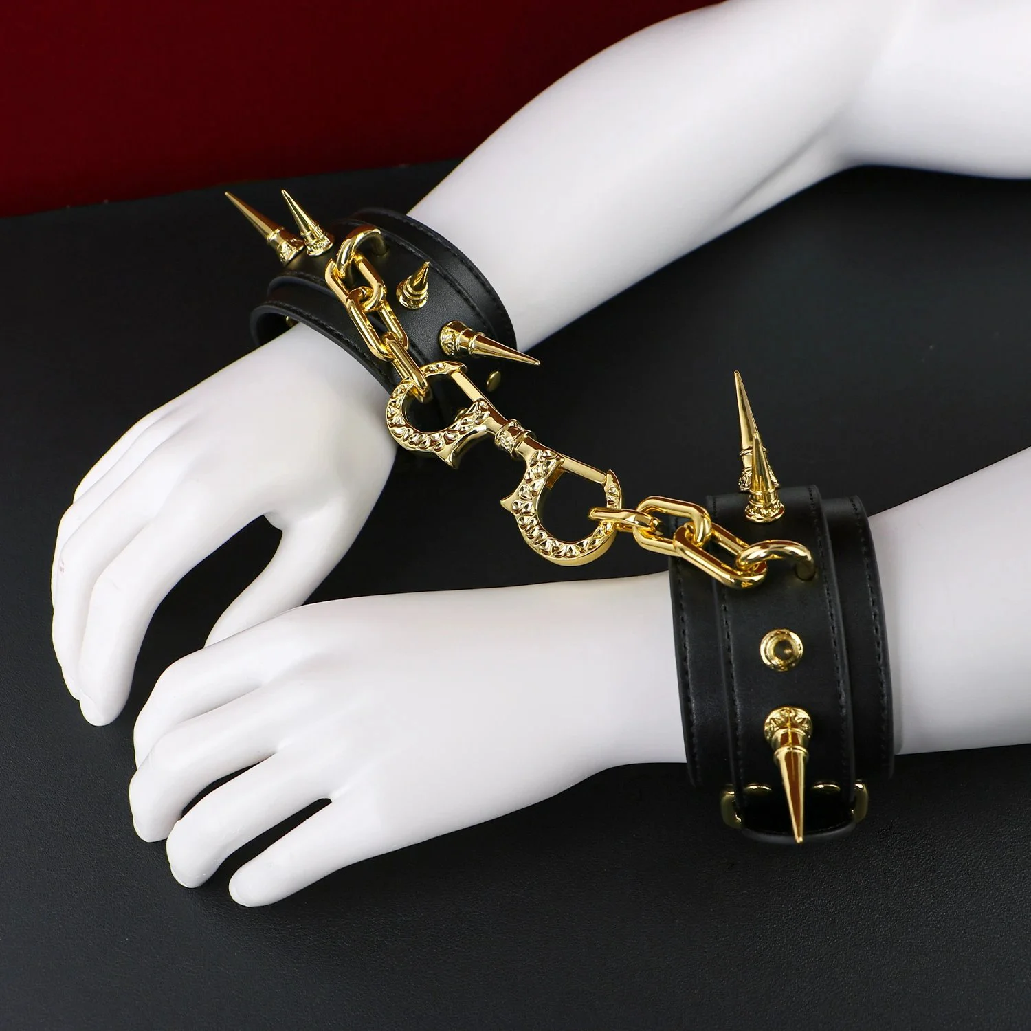 Handcuffs and Ankle Cuffs Set Roleplay Accessories Surrender to the Softness of Leather Enhance Intimacy 2 Colors Available