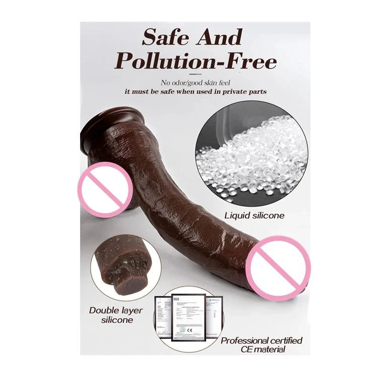 Realistic Touch Silicone Black Dildo with Powerful Suction Cup Big Large Thicker Penis Women Masturbation