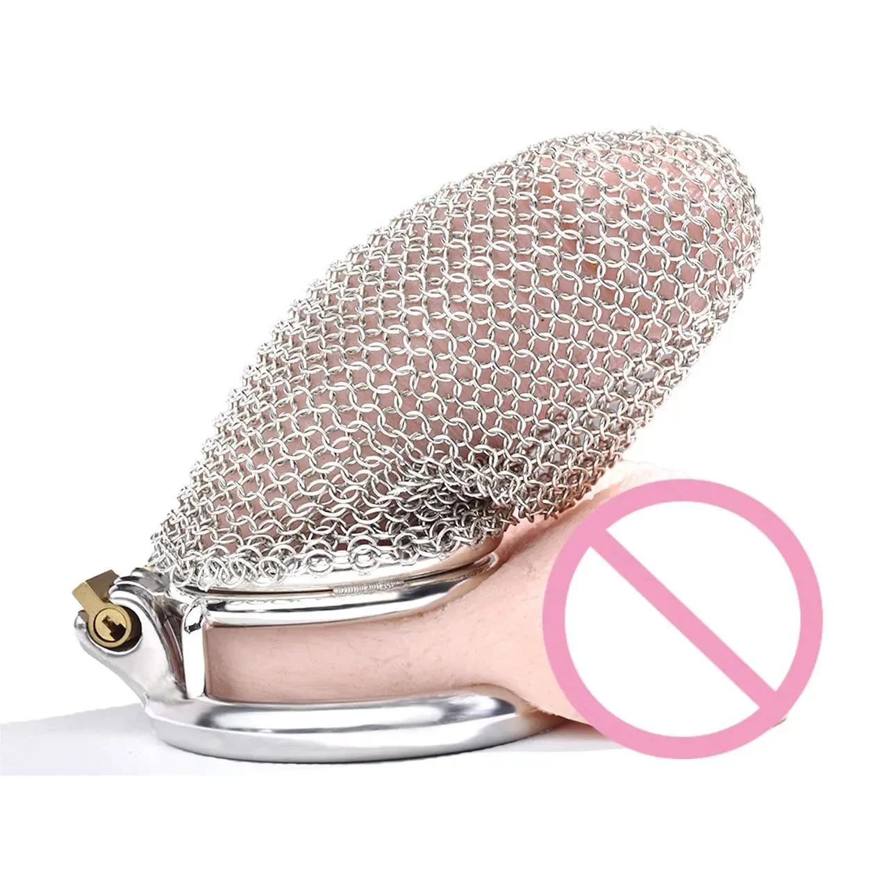 304 Stainless Steel Male Chastity Cage Reticular Mesh with Curved or Round Ring for Male Chastity Life