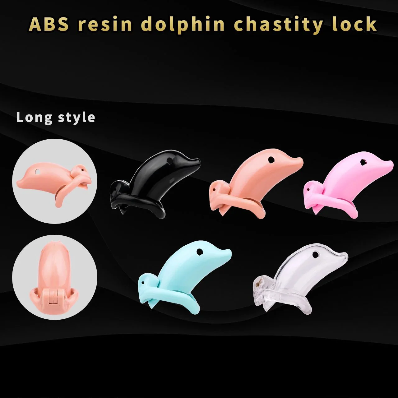 60 Dolphin Small Male Chastity Device ABS Resin Cock Cage Penis Ring Penis Sleeve BDSM Fetish Bondage Adult Toy for Men