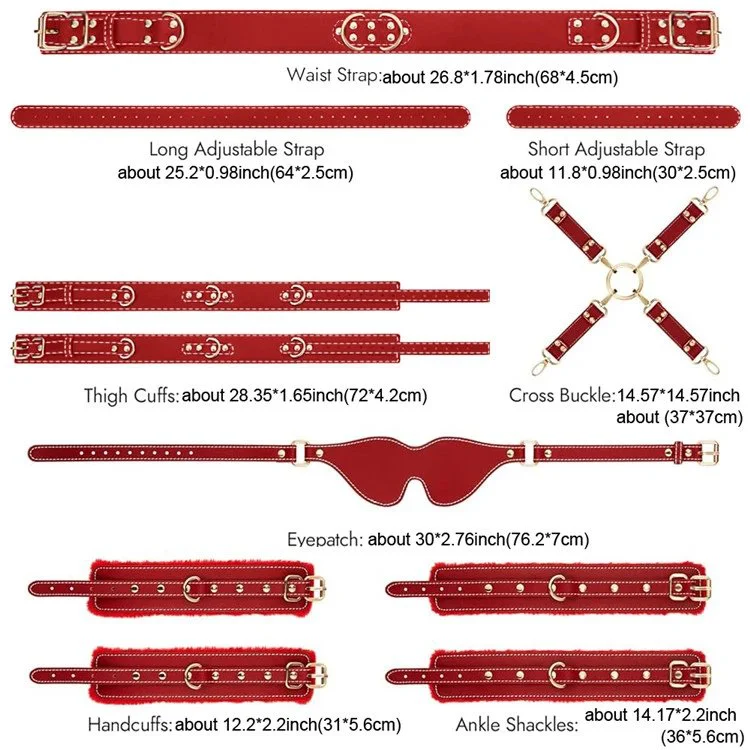 Leather Plush Bondage Set Handcuffs Sex Toys for Couples