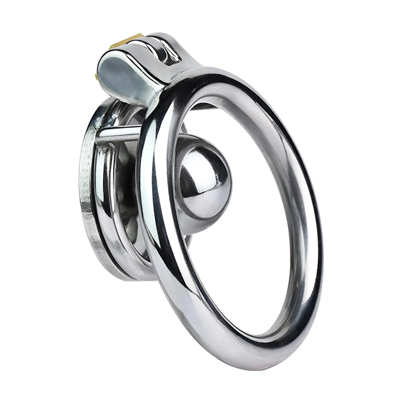Flat Disc Inverted Chastity Cage with Steel Ball and Urethral Plug Cock Cage Male Toy Chastity Cage Lock Chastity