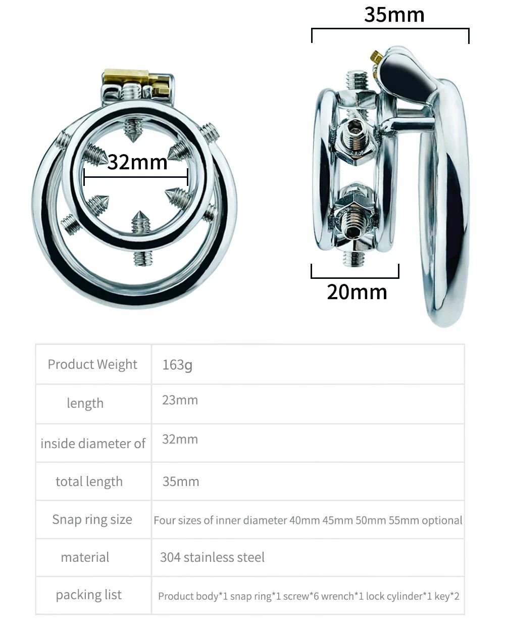 Chastity Cage Male Sex Toys High Standard Male Chastity Device with 4 Size Rings Metal Lock Locking Erotic