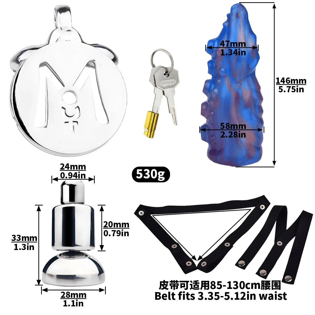 Black Strap on Flat Chastity Cage With 5 Style Removable Dildo for Couple Tight Cock Cage Add on Dildo BDSM Sexual Toy
