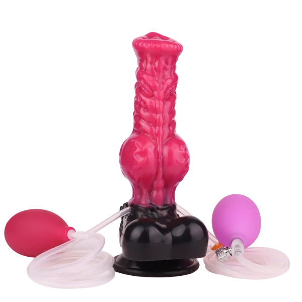 8.3 Inch Wolf Lord Inflatable Squirting Dildo Dildo Huge Thick Fantasy Squirting Cock Anal Plug Sex Toy with Suction Cups for Couple