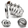 4 Active Ring Stainless Steel Inverted Plugged Cylinder Chastity Cage for Couple Restraint Ring Bolted Spikes