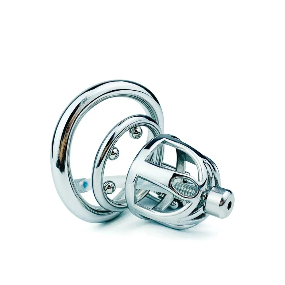 50MM Cock Cage Male Chastity Devices Urethral Plug Stainless Steel Chastity Cage With Urinary Catheter Penis Lock