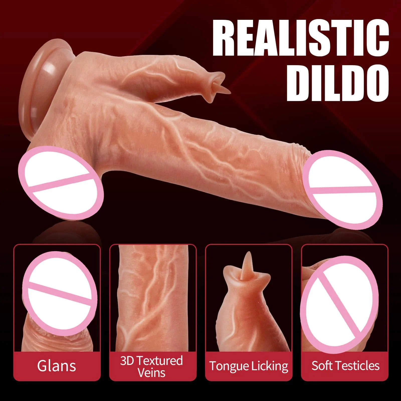 Remote Control Adult Sex Toy Anal Clit G-Spot Stimulation Heating Vibrating Thrusting Realistic Dildo Licking Vibrator for Women