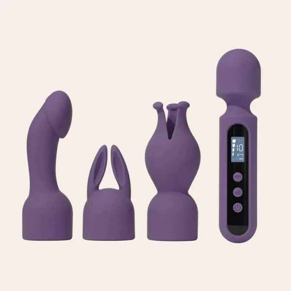 Couple Adult Sex Toy Wand Vibrator Kits Clit G Spot Glans Clitoral Stimulator Vibrating Dildo Massager Vibrator with LCD Display