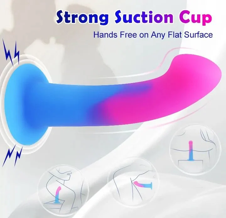 Curved Shaft and Balless G Spot Liquid Silicone Dildo Vibrator Anal Sex Toys Vibrating Fantasy Lifelike Dildo for Women Men
