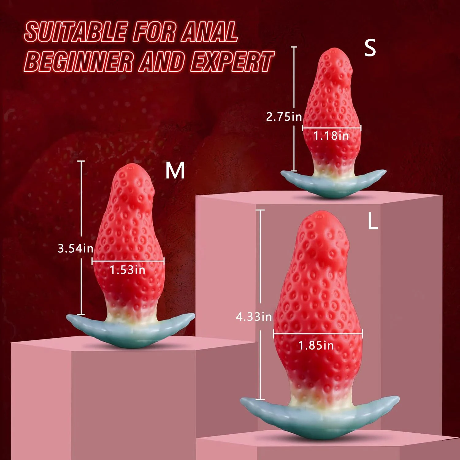 Realistic Dildo Monster Alien G-Spot Stimulation Anal Adult Sex Toys Soft Liquid Silicone Strawberry Wearable Butt Masturbators