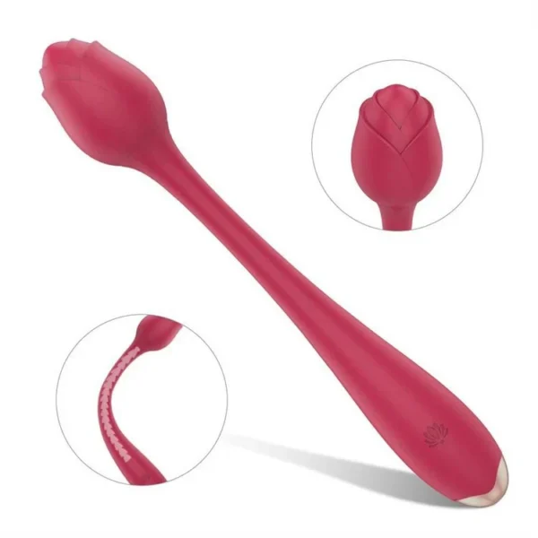 USB Rechargeable 9 Modes Bendable Rose Wand Vibrator Massager Sex Toys Women