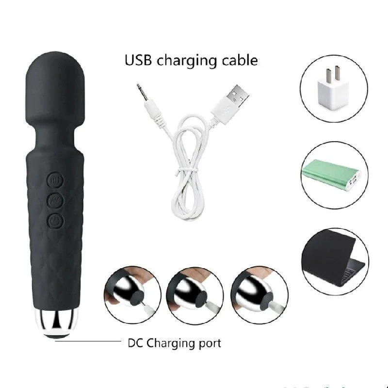 USB Rechargeable AV Mini Wand Massager for Women Adult Sex Toys