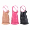 3 Active Size Dildo Head Novelty Sissy Inverted Chastity Cage CBT Game Stainless Steel Negative Ring