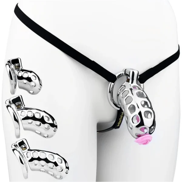 3 Color Silicone Real Clitoris Urethral Inverted Metal Male Chastity Cage BDSM Adult Game Urine Lock Cage Sissies Sex Toy
