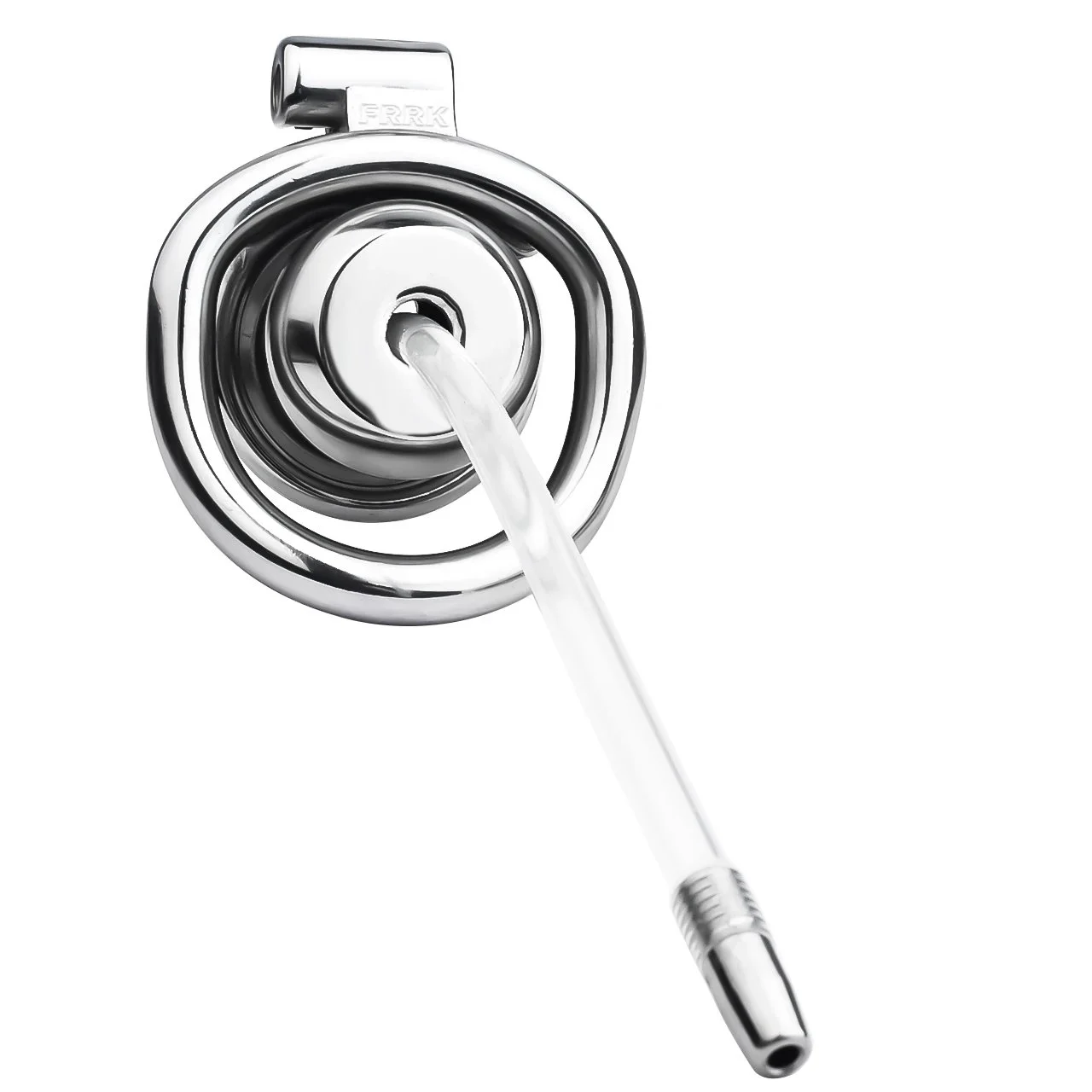Latest Flat Negative Chastity Lock with Silicone Catheter 279g 100%waterproof Cock Cage 304 Stainless Steell Chastity Cage