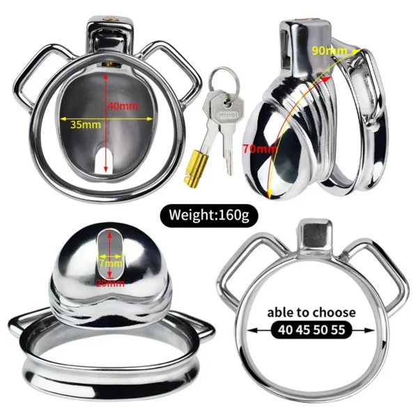 304 Stainless Steel Male Chastity Device Cock Cages with Lock for Men Metal Chastity Cage Sex Toy