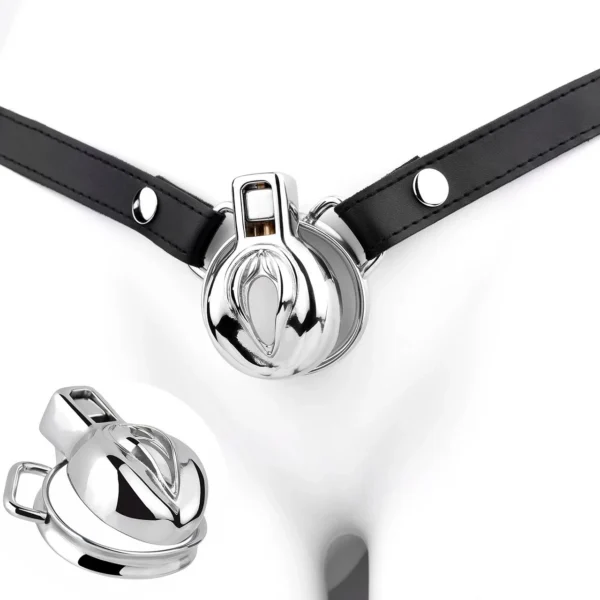 Male Chastity Device Gay Bird Cage Lock Cock Sex Restraint Ring Stainless Steel chastity cage with wearable belt