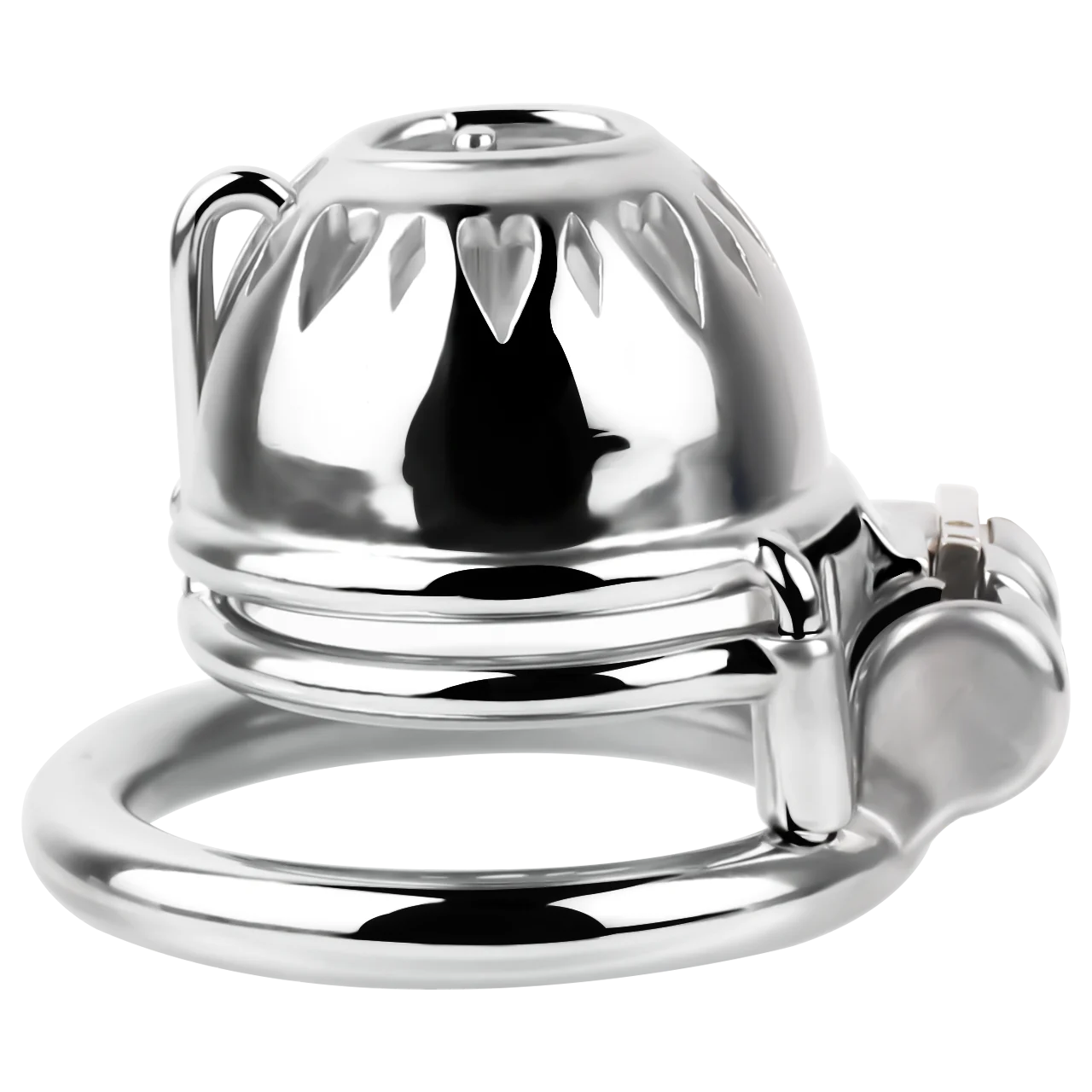 304 Stainless Steel One-piece Wearable Perforated PA Lock Male Chastity Device Breathable Enlarged Urination Hole Chastity Cage
