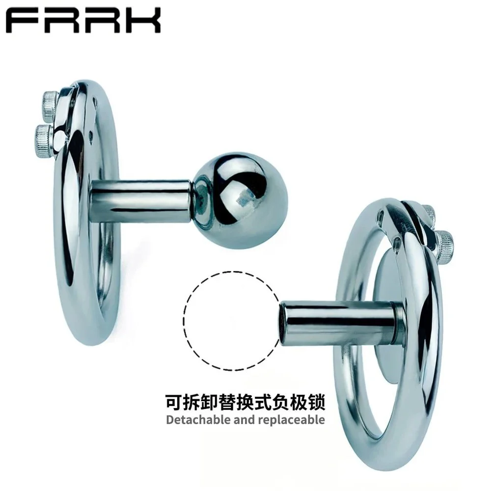Male Chastity Lock Removable Replaceable Negative Electrode Lock Ring Sex Toys Stainless Steel Chastity Device