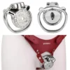 Flat Metal Male Chastity Cage Device Urethral Hole With Metal Catheter Chastity Belt Penis Ring Cock Cage