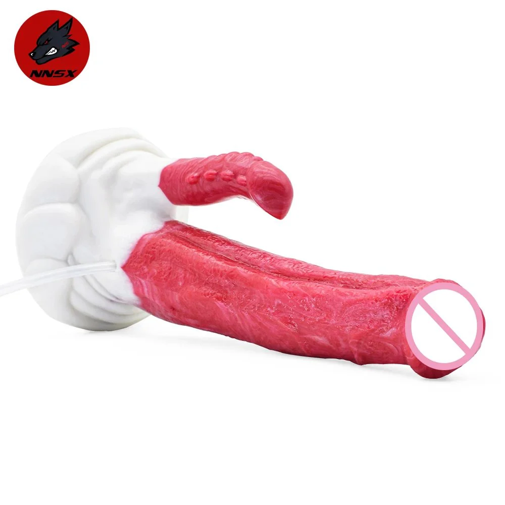 Double Head Penis Dragon Horse Divine Beast Squirting Dildo with Sucker Adult Women Vagina Anal Ejaculating Dildo