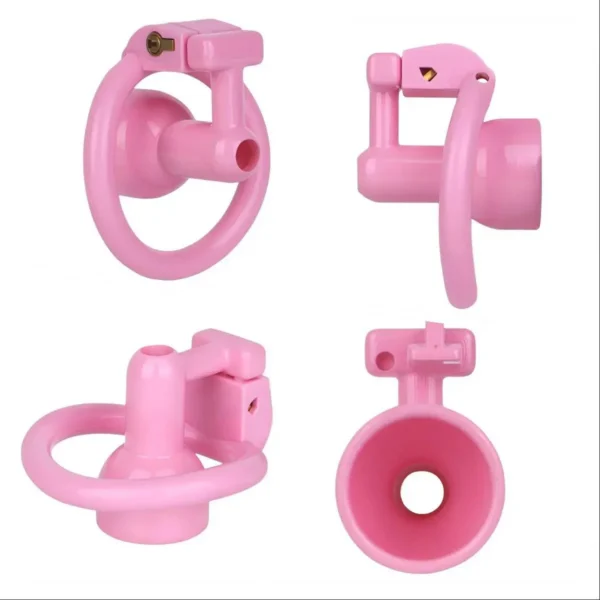Inverted Chastity Cage Micro Sex Toy Set with 4 Cock Rings Chastity Belt Penis Lock Adult Bondage Devices for Men