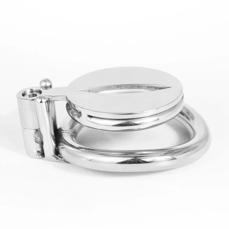 Flat Short Stainless Steel Chastity Lock Curved Ring Lightweight Chastity Device Adult Erotic