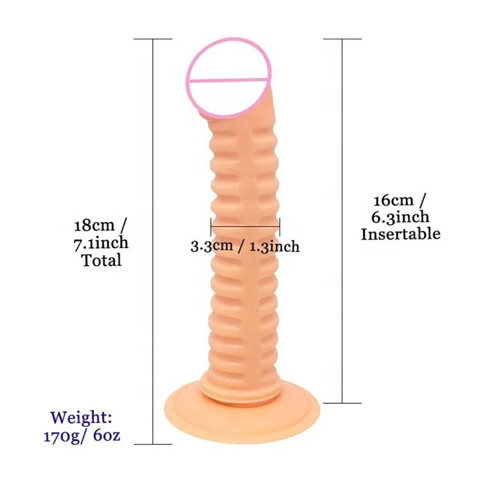 7 Inch Twisted Slim Dildo Vibrator Realistic Gay Masturbation Toy Soft Silicone ABS and PVC Material Sex Products