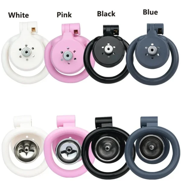 ABS Resin Inverted Flat Male Chastity Cage with Metal Urinal Catheter Lock Beginners Penis Cage Sex Toys for Men