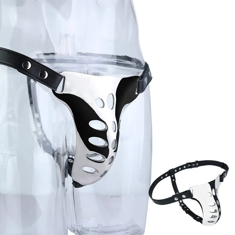 Adjustable Stainless Steel Male Chastity Cage Penis Lock for Male Restraint Sex Toy